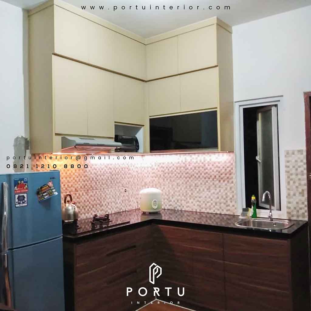 kitchen set design minimalis modern letter L by Portu