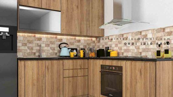 contoh kitchen set minimalis bahan hpl by Portu id3406