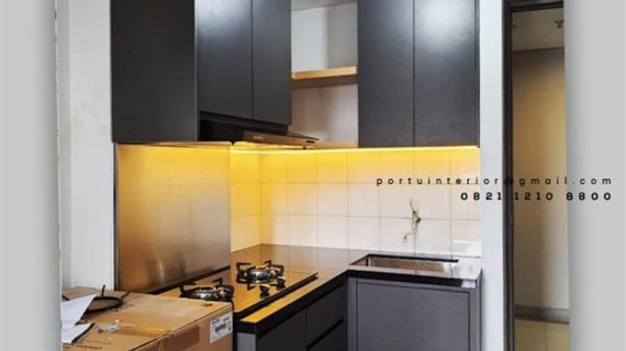 Jasa Bikin Kitchen Set Warna Grey Apartemen Emerald Bintaro Pondok Aren Tangerang Id4857
