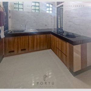 Cek Harga Kitchen Set Dapur Motif Kayu Perumahan Taman Mulia Cilodong Depok ID5001P